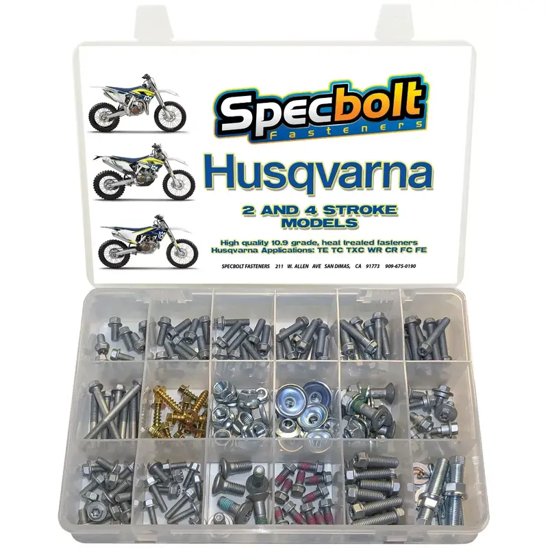 SPECBOLT HUSQVARNA BOLT KIT 2 AND 4 STROKE BODYWORK MOTOR FENDERS SHROUDS WHEELS