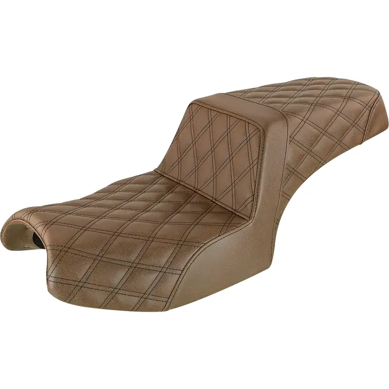 SADDLEMEN Step-Up Fits Seat - Full Lattice Stitch - Brown - Challenger