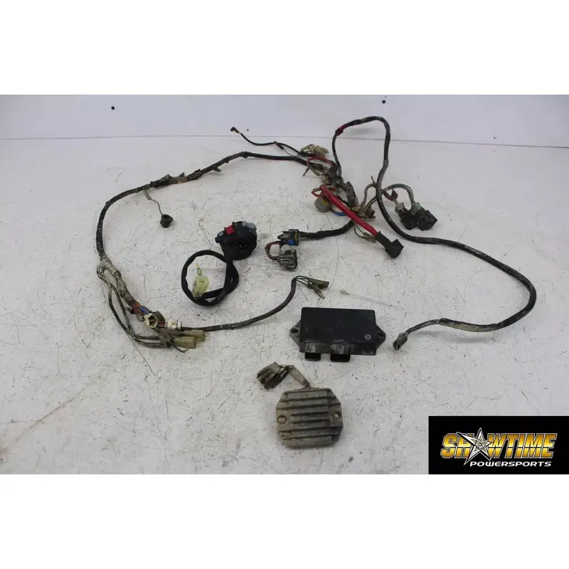 98 YAMAHA WARRIOR 350 MAIN ENGINE WIRING HARNESS RECTIFIER ECU SWITCH (DAMAGE)