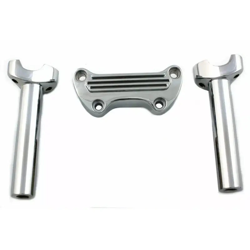 6" Straight Riser Kit Chrome for Harley Davidson by V-Twin