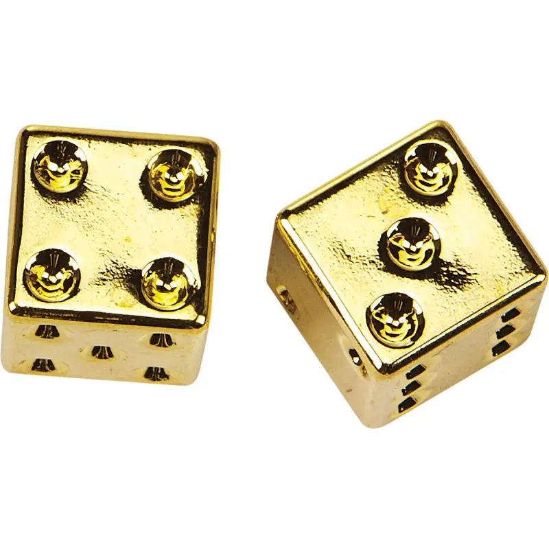 HARDDRIVE VALVE STEM CAPS GOLD DICE