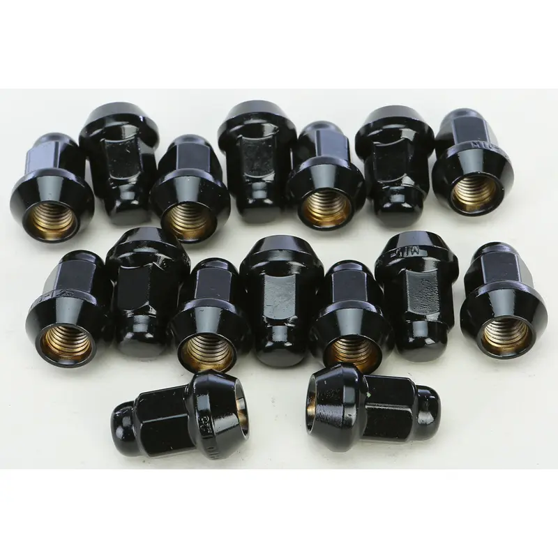 AWC 10MMX1.25 TAPERED LUG NUTS BLACK 60' 14MM HEAD 16/PK