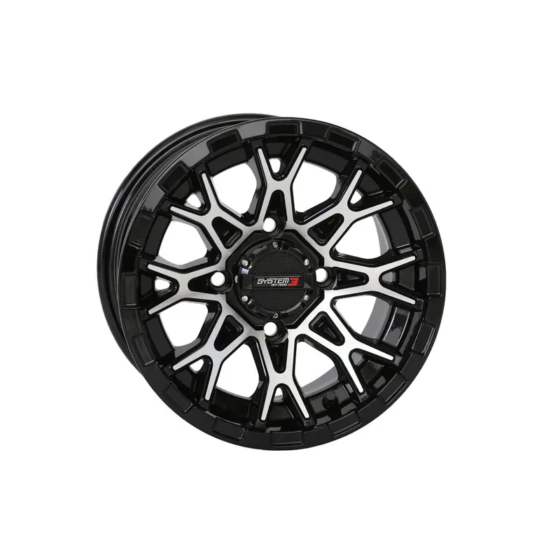 SYSTEM 3 ST6 WHEEL 14X7 4 3 ( 10MM) 4/156 GLOSS BLACK/MACHINED