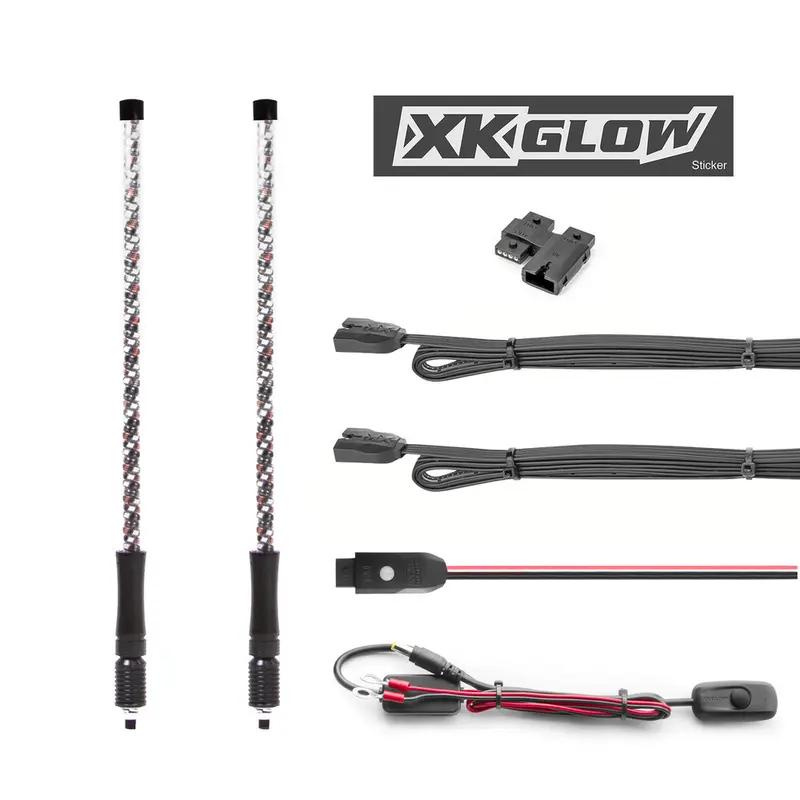 XK GLOW 2 PC 32" WHIP WITH DUAL MODE DASH CONTROLLER