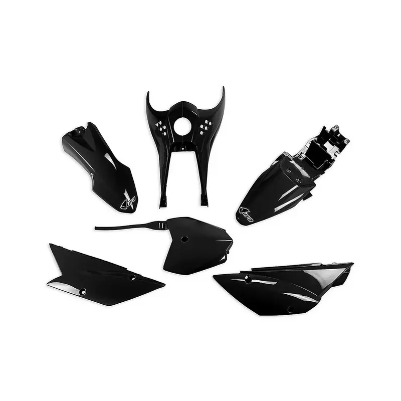 UFO Black Plastic Kit for Kawasaki: KLX110 (2010-2021), KLX110L (2010-2020)