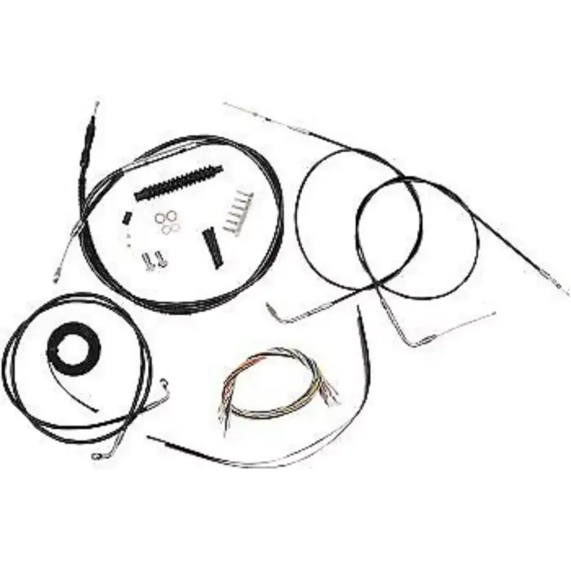 LA CHOPPERS LA-8300KT2-13B Black Vinyl Braided Handlebar Cable/Brake Line Kit