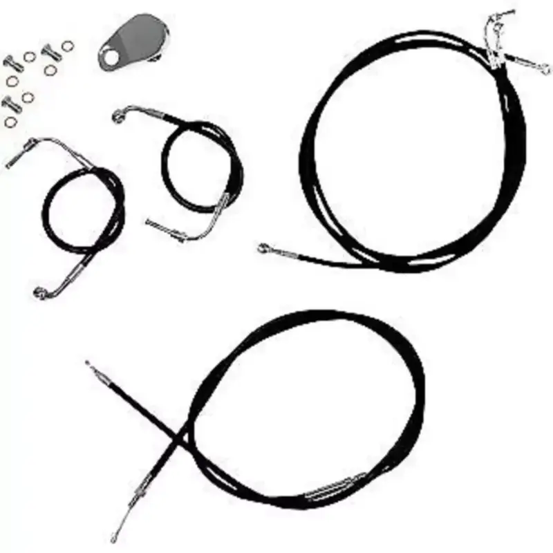 LA CHOPPERS Black Vinyl Handlebar Cable/Brake Line Kit