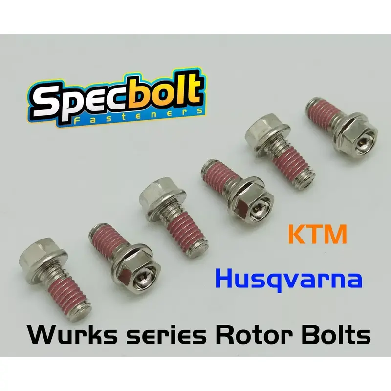 6PC BRAKE ROTOR BOLT KIT FOR 01-18 HUSQVARNA HUSABERG & KTM (NICKEL PLATED)