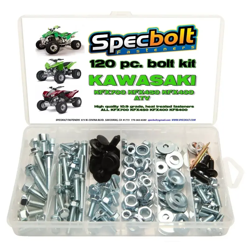 120pc Bolt Kit Kawasaki KFX450 KFX 450 400 700 ATV body plastic frame fender eng
