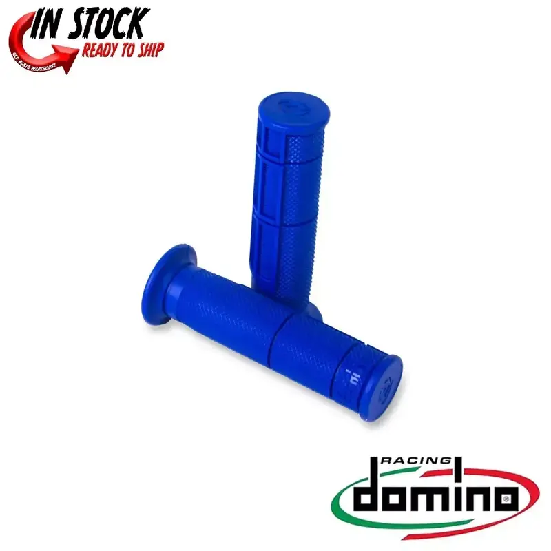 Domino Blue Victor Half Waffle ATV Grips 0630-1552