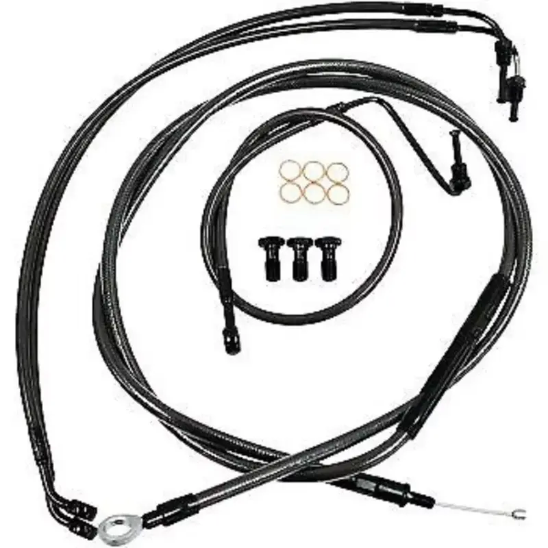 LA CHOPPERS Midnight Braided Handlebar Cable/Brake Line Kit