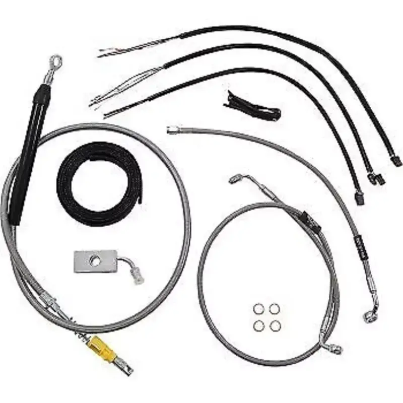 LA CHOPPERS Stainless Braided Handlebar Cable/Brake Kit15-17"