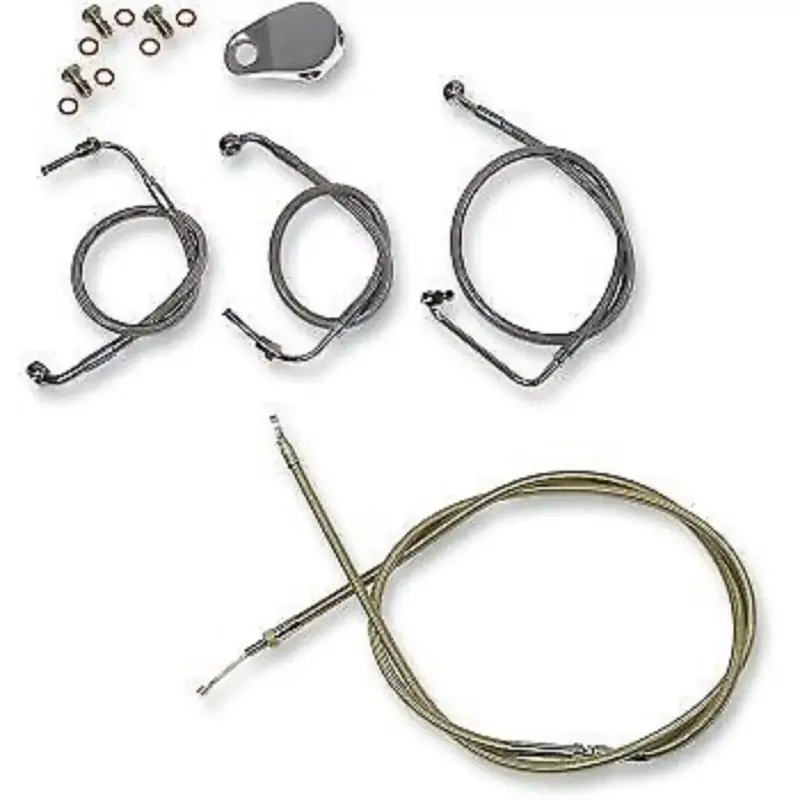 LA CHOPPERS Standard Stainless Braided Handlebar Cable Line Kit