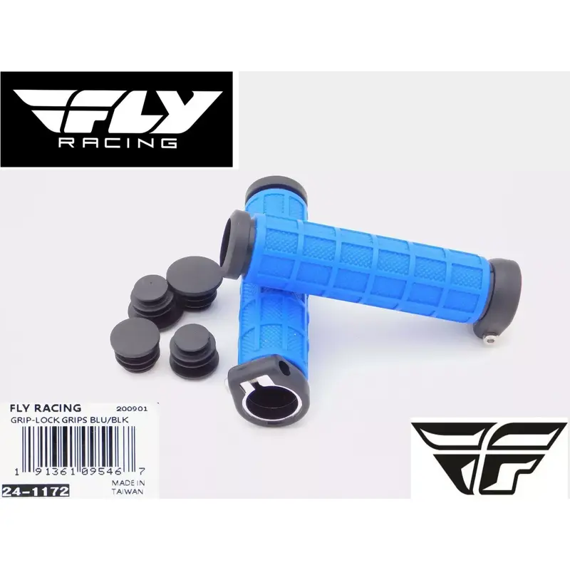 Fly Racing GRIP-LOCK ATV Grips - BLUE/BLACK- Thumb Throttle - Watercraft Snow