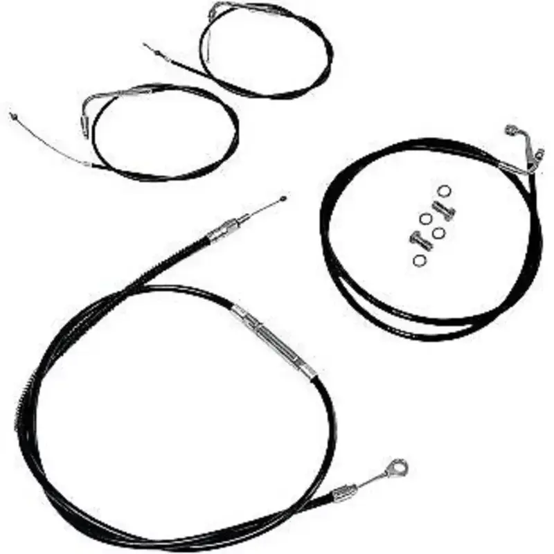 LA CHOPPERS LA-8100KT-16B Black Vinyl Braided Handlebar Cable/Brake Line Kit