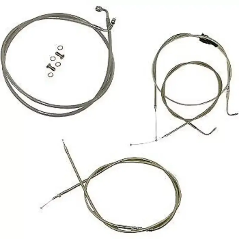 LA CHOPPERS Stainless Braided Handlebar Cable/Brake Kit 12-14" Apes