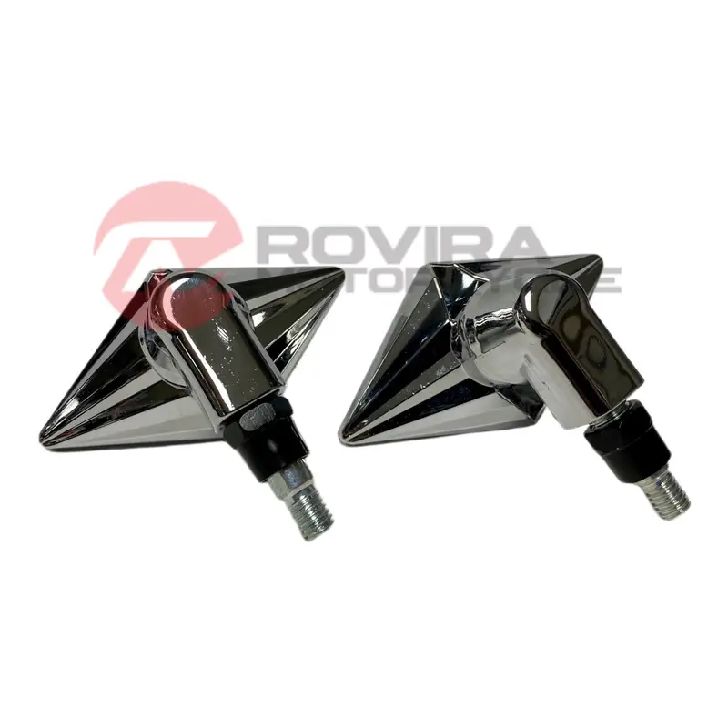 Vento small diamond motorcycle mirrors (Chrome)