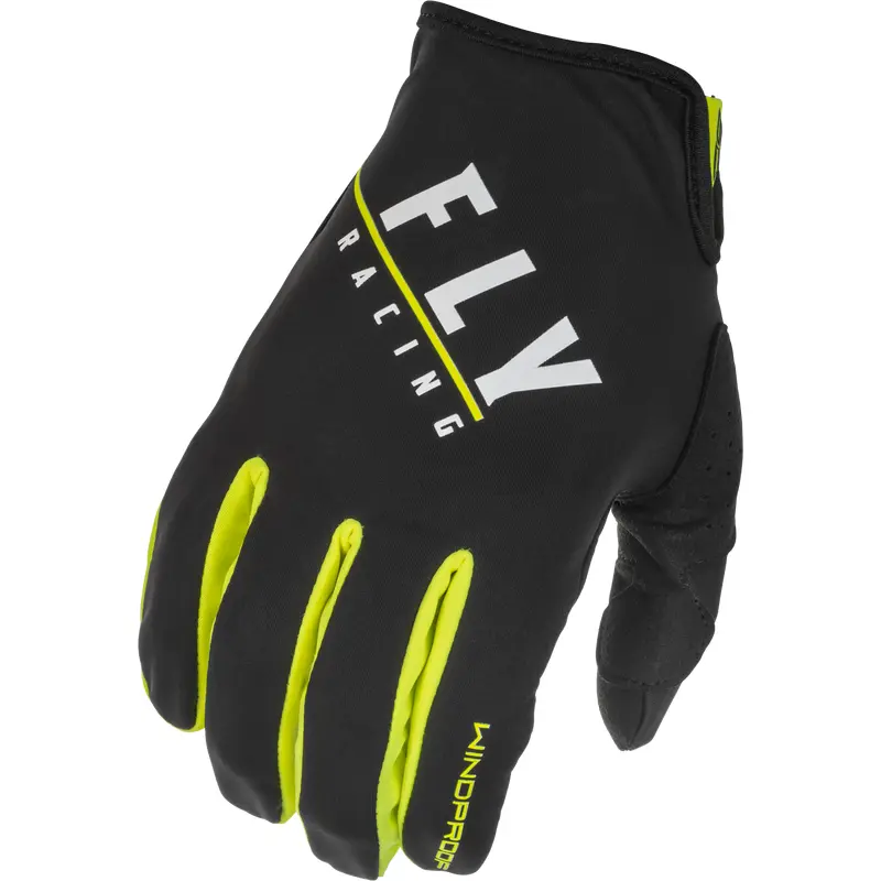 Youth Windproof Gloves Black/Hi Vis Sz 06