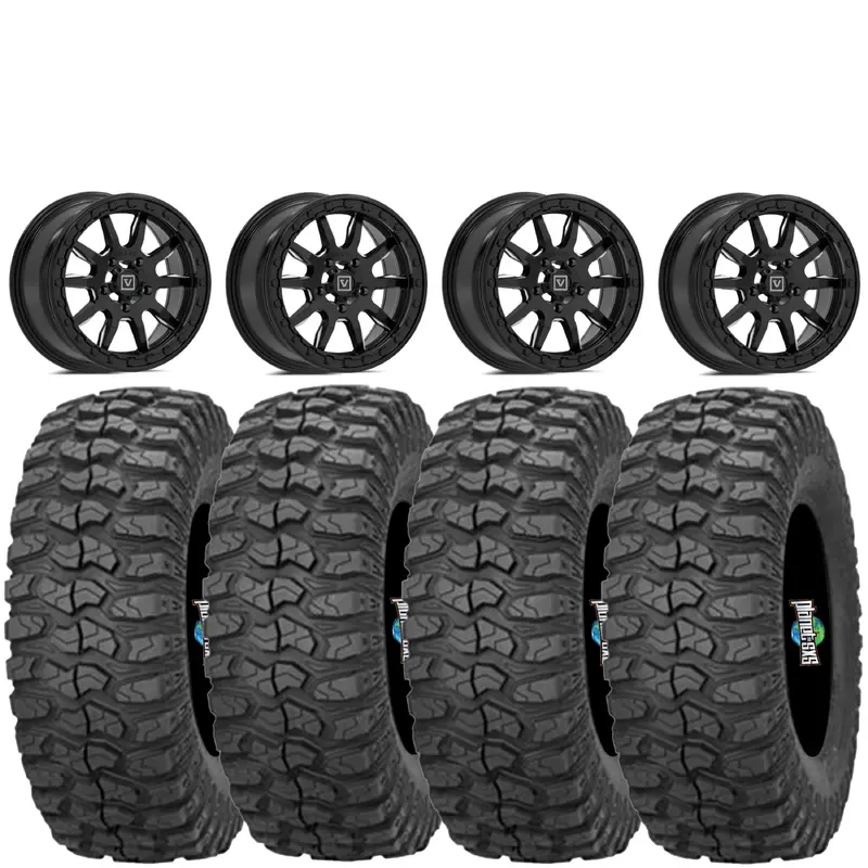 Valor Offroad V15 Satin Black 5/4.5 6+1 mounted on Sedona Rock a Billy tires