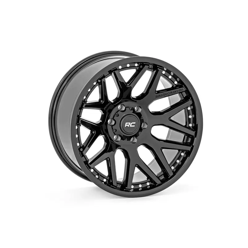 Rough Country 95 Series Wheel | One-Piece | Gloss Black | 22x10 | 6x135 | -19mm | 95221017