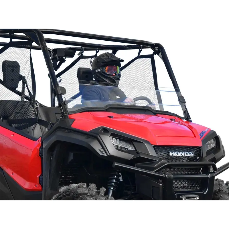 SuperATV Clear Scratch Resistant Half Windshield for Honda Pioneer 1000 (2016+)