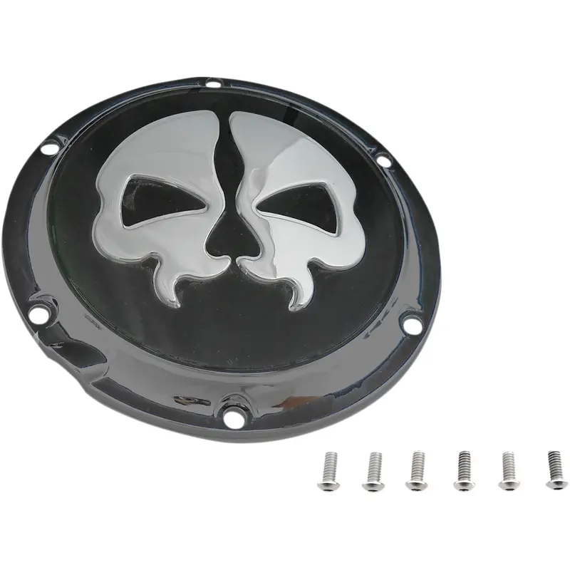 DRAG SPECIALTIES Split Skull Derby Cover - Black 78044B