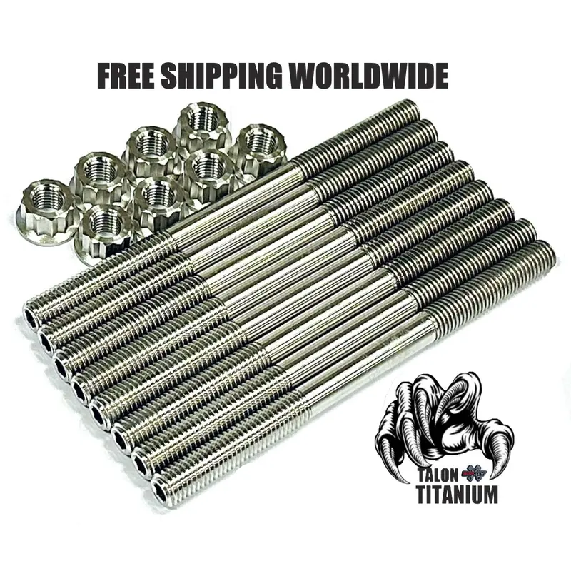 Maverick 1000 MAX Sport Cylinder Head Studs TITANIUM Head Stud 12 pt Nut Kit Set