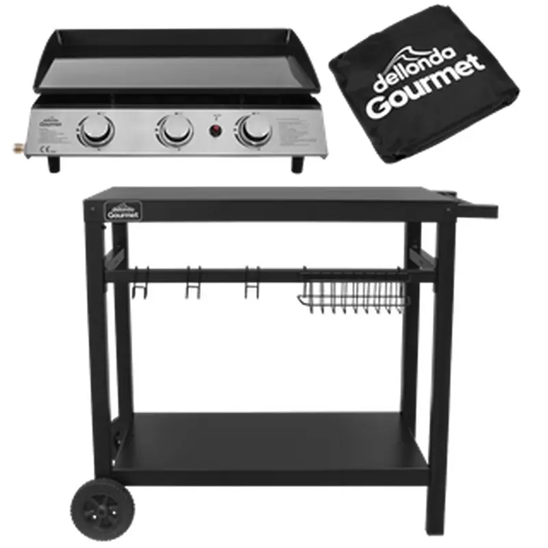 Sealey | Dellonda 3 Burner Portable Gas Plancha, Cover & Trolley - DG250