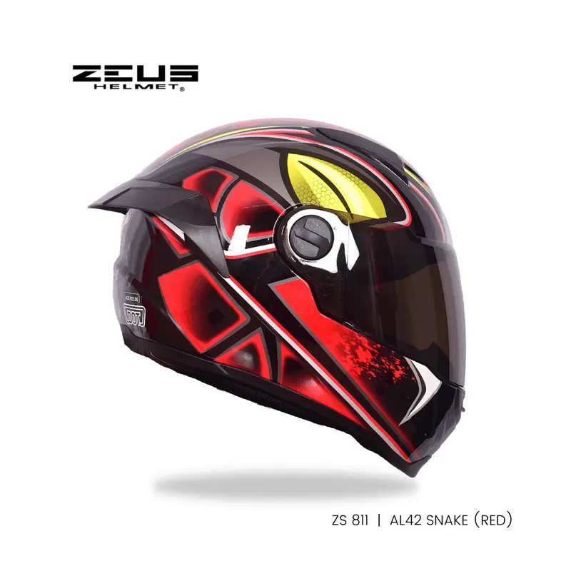 ZEUS ZS-811 AL 42 SNAKE HELMET  RED BLACK
