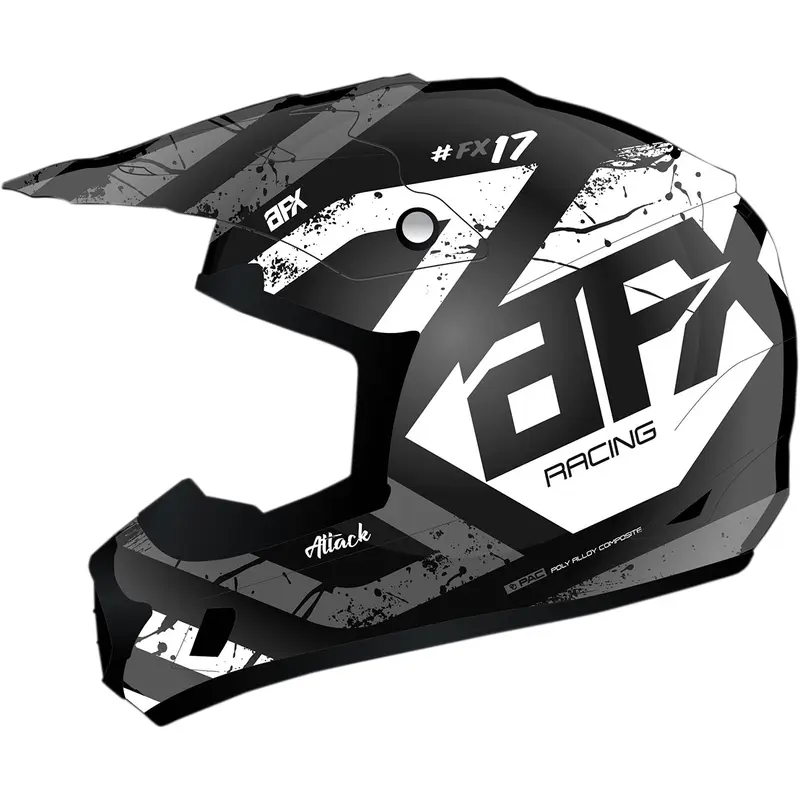 AFX FX-17 Helmet - Attack - Matte Black/Silver - Medium 0110-7144