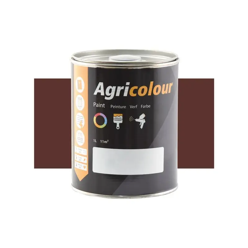 Agricolour - Mahogany Brown Gloss Paint 1L Tin - Sparex Part No. S.88016