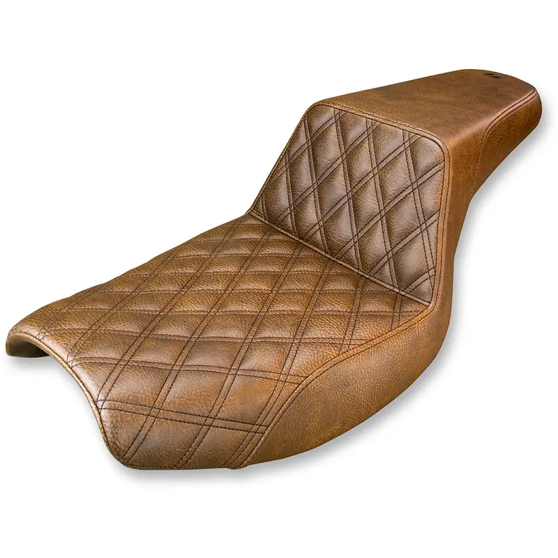 SADDLEMEN Step-Up Seat - Front Lattice Stitch - Brown - FXR 882-09-172BR