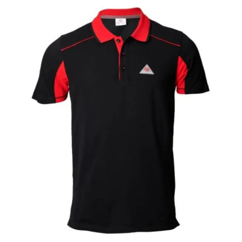 Massey Ferguson Mens Black Polo Shirt  New Logo & Red Trim | X993322202