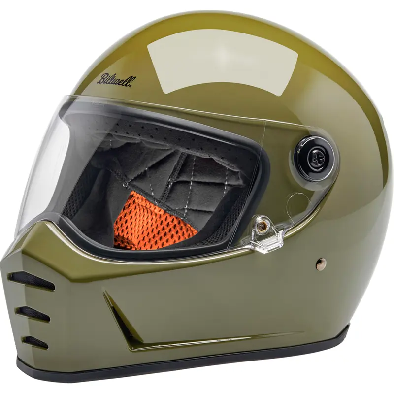 BILTWELL Lane Splitter Helmet - Gloss Olive Green - Large 1004-154-504
