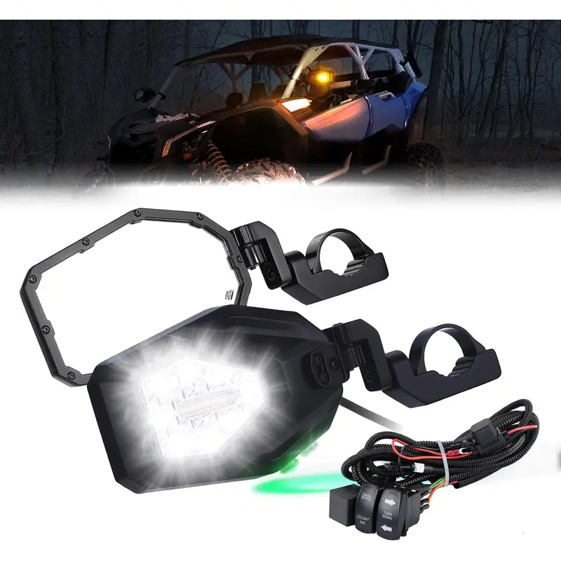 UTV LED Lighted Side Mirrors with Flowing Turn Signal for CFMOTO ZForce-950