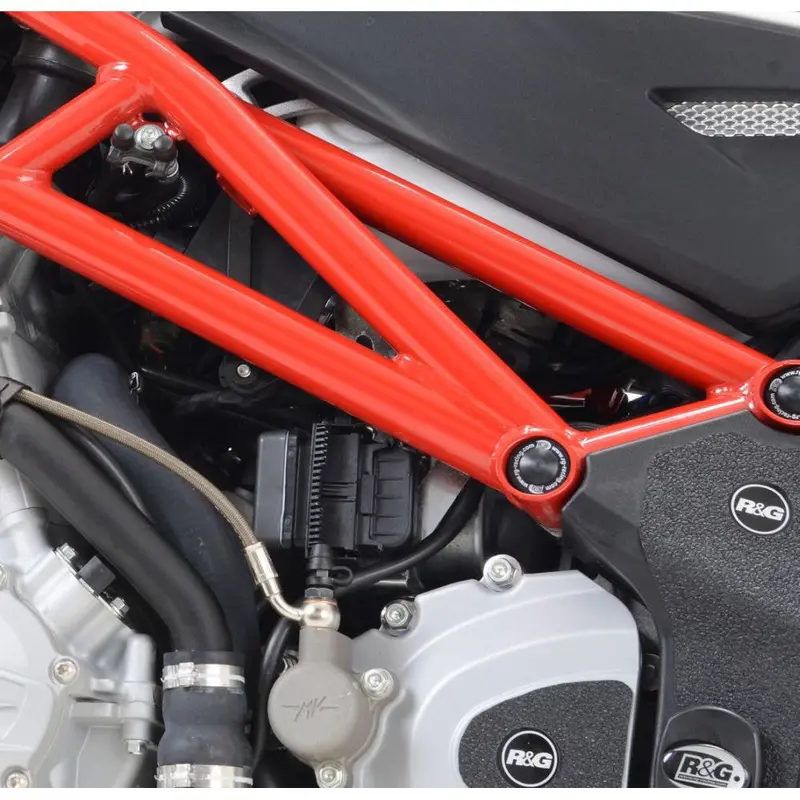 R&G Racing Black Frame Plug RHS Mid Frame For 2013 MV Agusta 1090RR