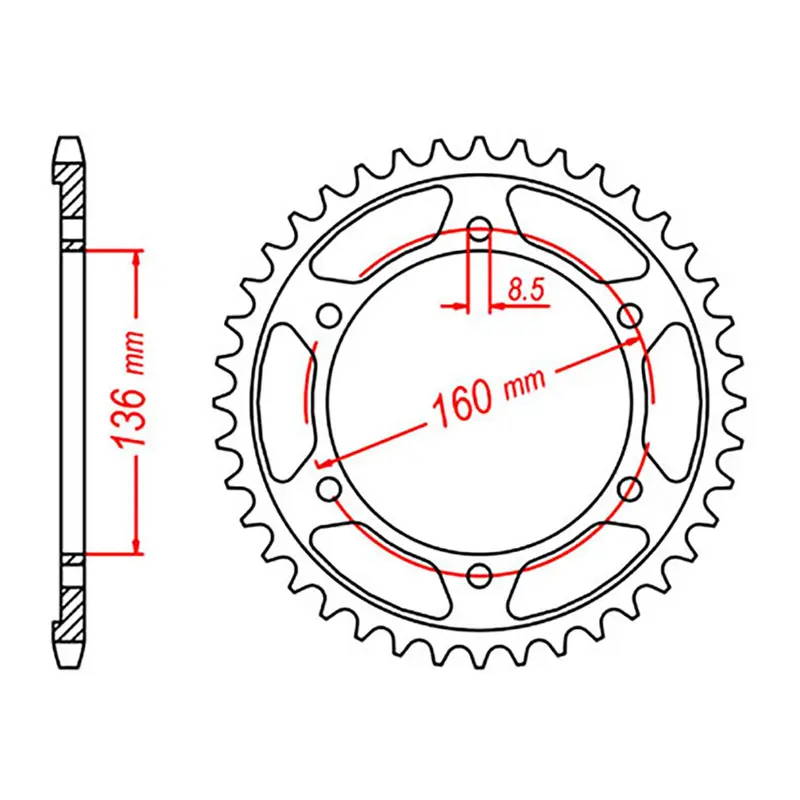 MTX 005 Steel Rear Sprocket #520