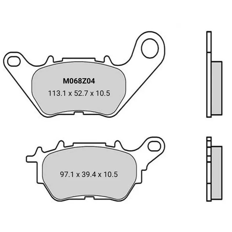 Brembo Z04 brake pads - 113.1 x 52.7 x 10.5 / 97.1 x 39.4 x 10.5