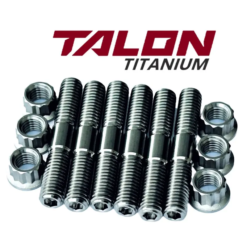 YZ125 YZ250 TITANIUM Cylinder Head Studs Ti Stud Bolt 12 Point Nut Kit Set