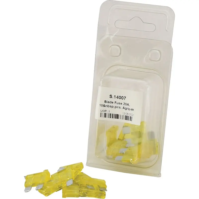 Blade Fuse 20A, 10 pcs. Agripak | Sparex Part No.S.14007