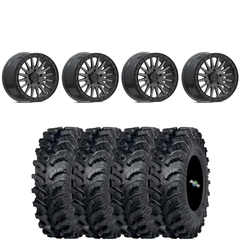 VALOR OFFROAD V06 BRUSHED GUNMETAL BEADLOCKS ON ITP MT911