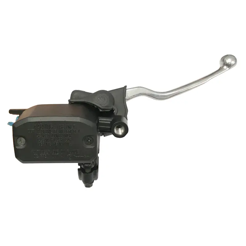 Front brake master cylinder PS15 - rectangular reservoir - black with sliver lever