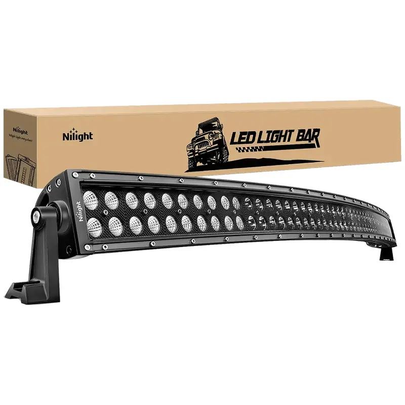 50 Inch 288W Double Row Black Curved Spot Flood LED Light Bar