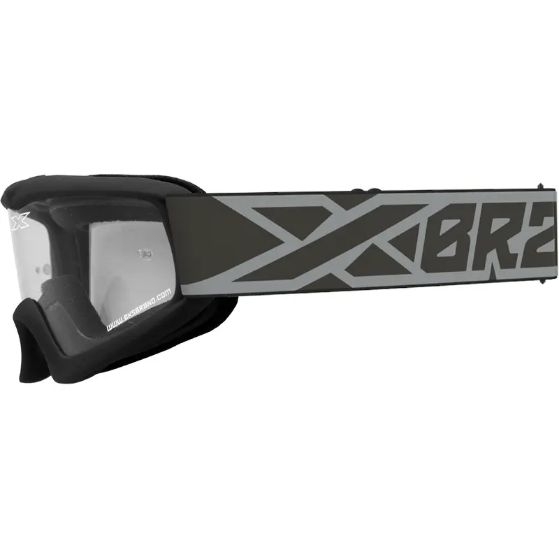 EKS BRAND YOUTH XGROM BLACK/SILVER CLEAR LENS 067-30320