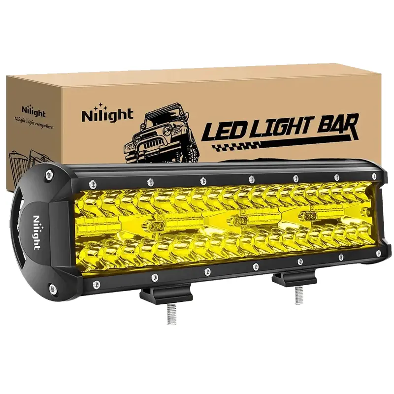 12 Inch 240W 30000LM Amber Triple Row Spot/Flood Led Light Bar