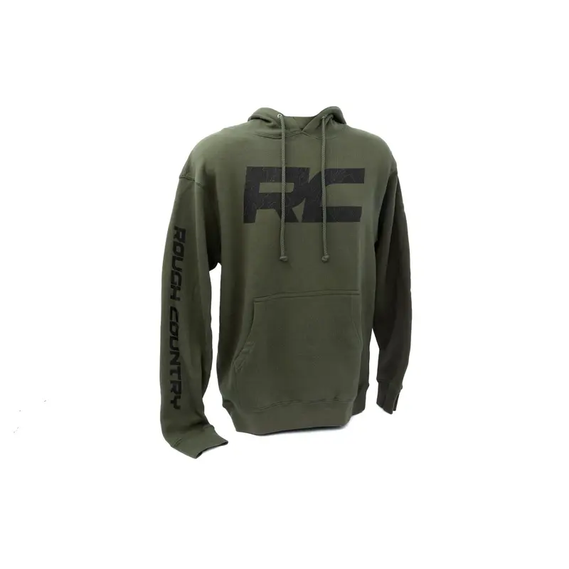 Rough Country | Rough Country Hoodie | RC Topographical Sleeve | Army Green | SM | 94096SM