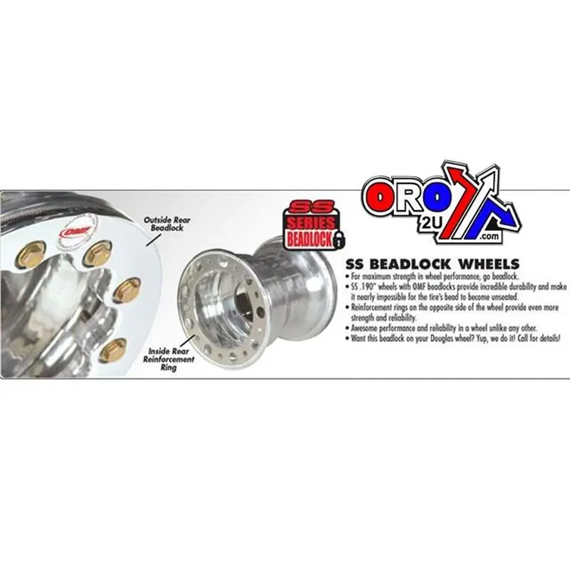 RIM WHEEL ALLOY, 10x8, 4/115, SS .190" Beadlock Wheels