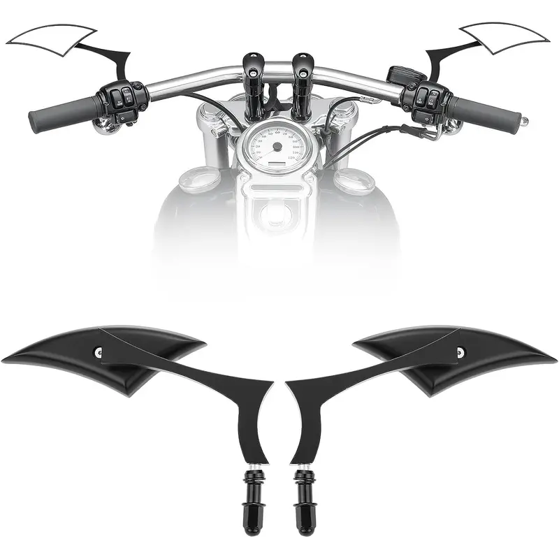 Black Spear Blade Mirrors for Street Glide Electra Glide Softail Dyna