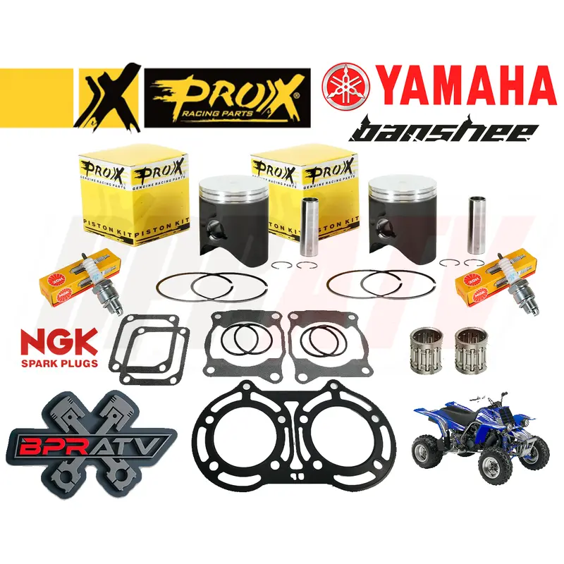 Yamaha Banshee YFZ 350 66.50mm Pro X Pistons Set Top End Gaskets Pin Bearing NGK
