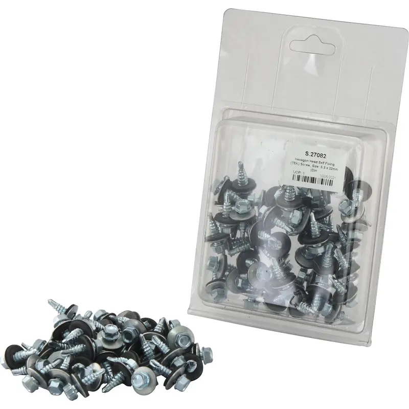 Hexagon Head Self Fixing (TEK) Screw, 6.3x22mm (DIN 7504K) | Sparex Part No.S.27082
